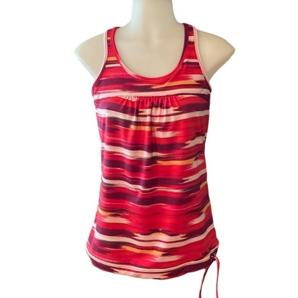 ATHLETA Airbrush Printed Tank Top with shelf bra - size womens Small